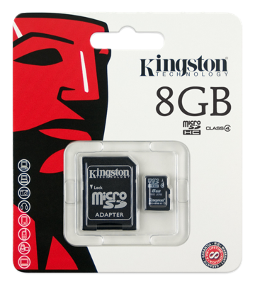 Kingston Micro SDHC 8GB Classe 4 + Adattatore