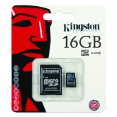 Kingston Micro SDHC 16GB Classe 10 + Adattatore